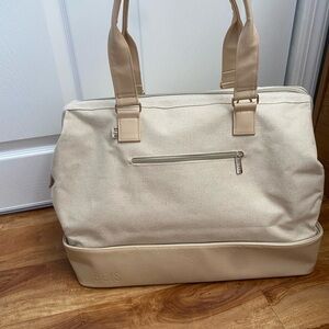 BEIS Cream Weekender Tote large